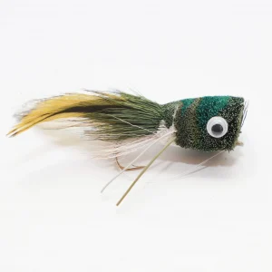 WWFW - Deer Hair Bass Bug - Green / Olive / White