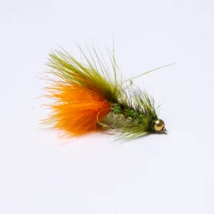 WWFW - Olive and Orange Wooly Bugger (gold tungsten bead)