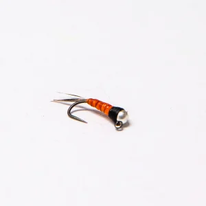 WWFW - Orange Perdigon Nymph (silver tungsten bead)
