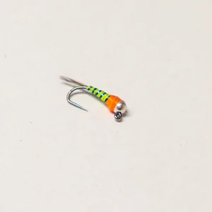 WWFW -  Chartreuse & Orange Nymph -  Jig -  Barbless
